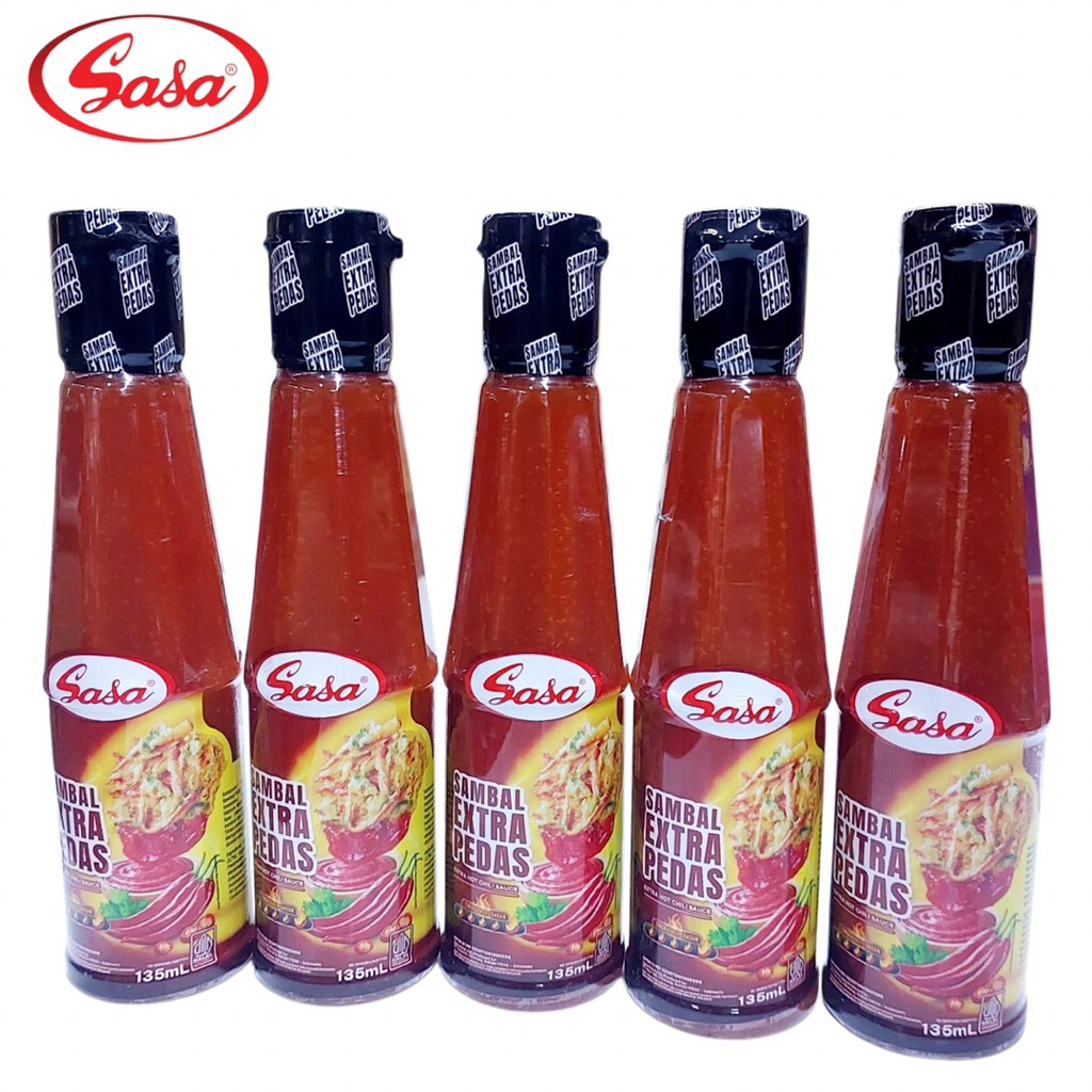 Paket 5 Botol Sambal Extra Pedas Sasa 135ml Chili Sauce Botol Saos