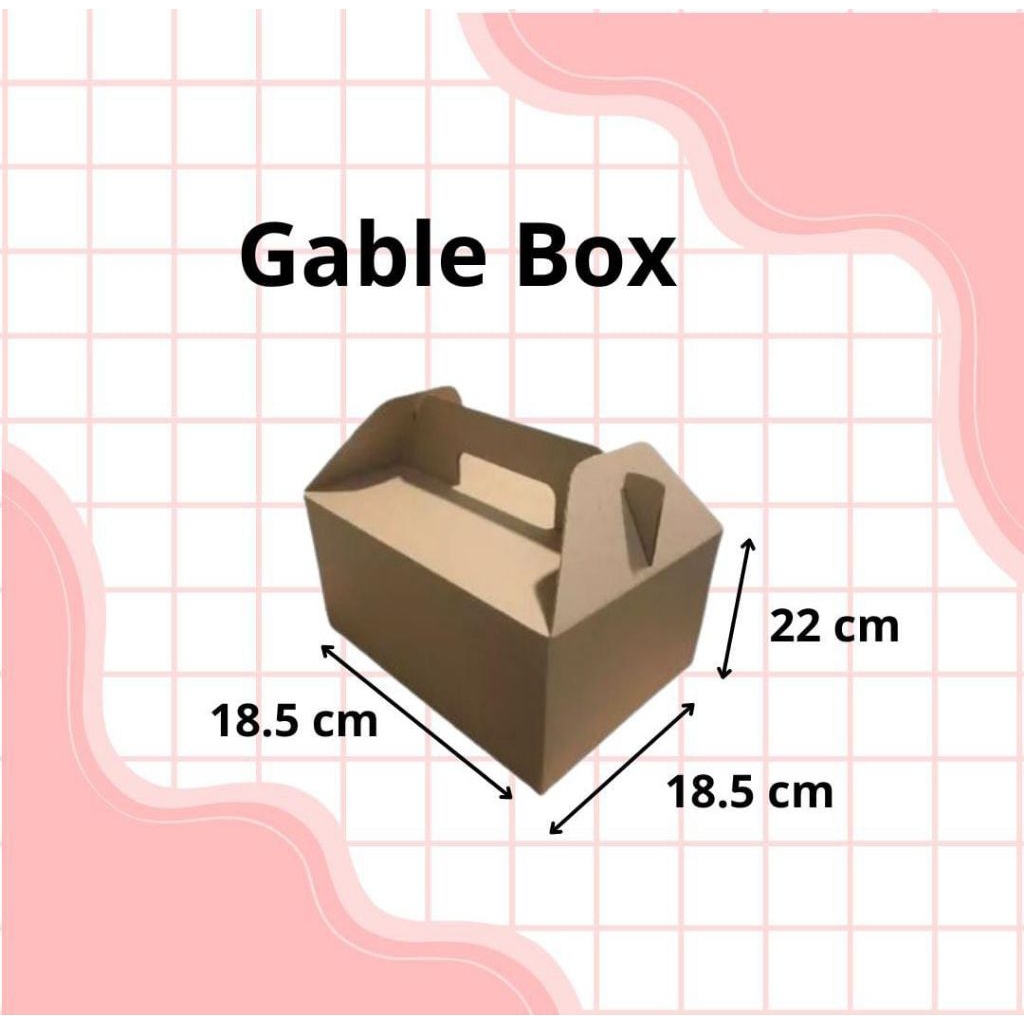 Kardus Gable Box / Kardus Jinjing Polos Ukuran 18,5x18,5x22 Cm