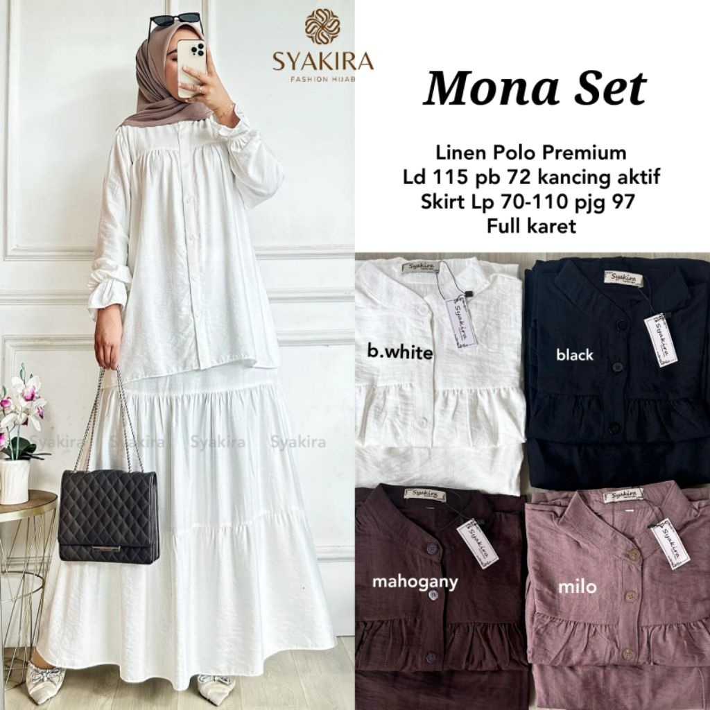 DAVINA • OLIVIA • MONA SET BY ABELLA SET WANITA KAOS BLOUSE + ROK