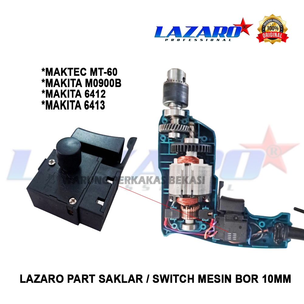 LAZARO Saklar Mesin Bor 10mm Listrik Maktec MT60 MT602 MT603 MT 606 MT80B Part Tombol Makita M0900B 