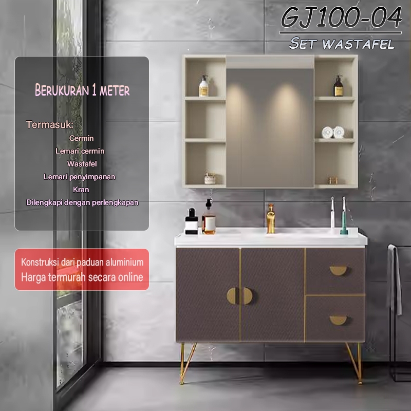 wastafel portable keramik 80CM/100CM-wastafel set-lemari cermin wastafel-wastafel unik-wastafel set 