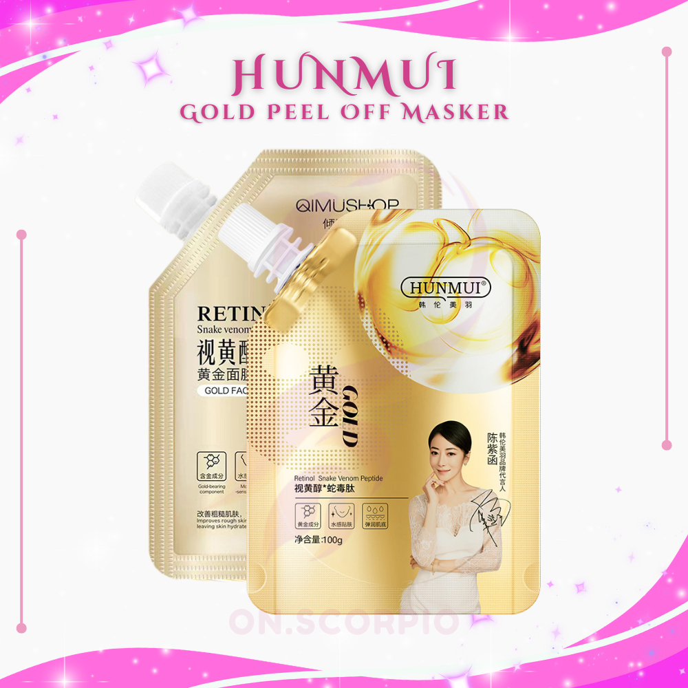 PIO HUNMUI Retinol Peel Off Mask – Masker Wajah Gold Collagen untuk Anti-Penuaan XX097