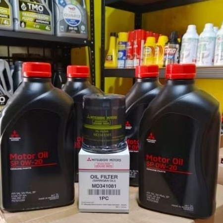Paket 4L Oli Mitsubishi 0W-20 Dan Filter Oli Xpander/Mirage/Outlader/galant lancer/eterna kuda 100% 