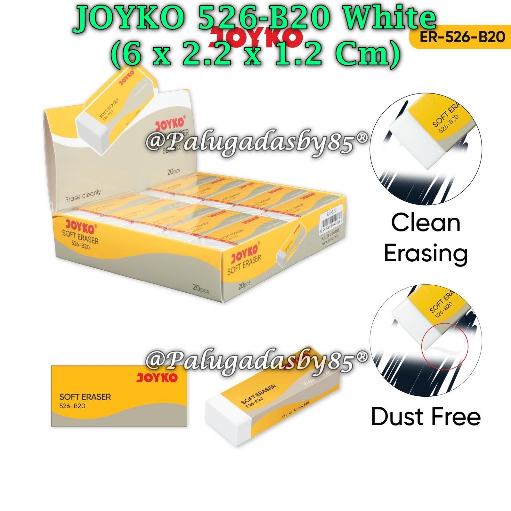 (1 Biji) GROSIR Penghapus JOYKO 526-B20 Putih / Eraser / Penghapus Joyko 526-B20 (1 Biji)