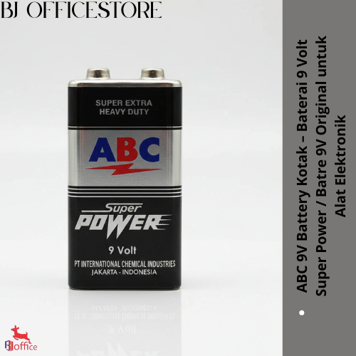 ABC 9V Battery Kotak – Baterai 9 Volt Super Power / Batre 9V Original untuk Alat Elektronik