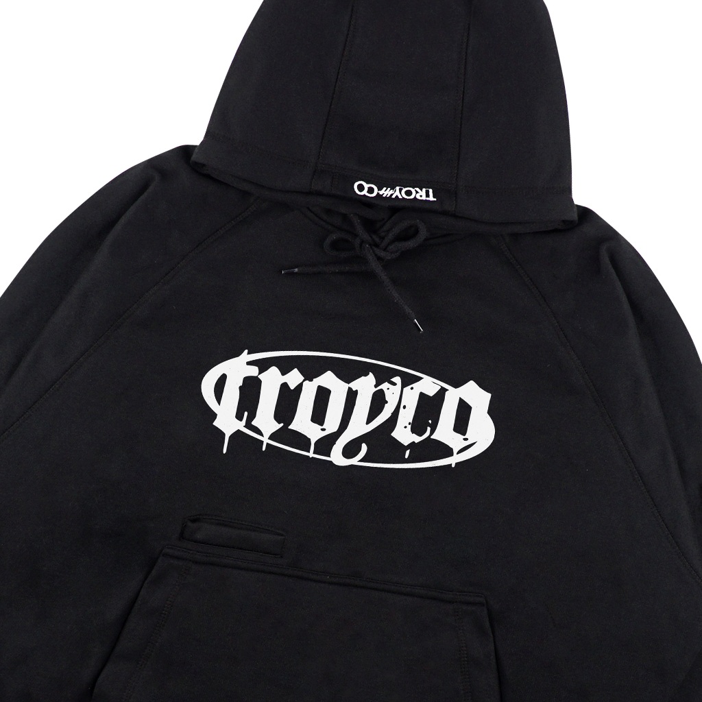 Troy Company Boxy Arm Pocket Hoodie Jake Ka - Hoodie Boxy Hitam BAPH 3432
