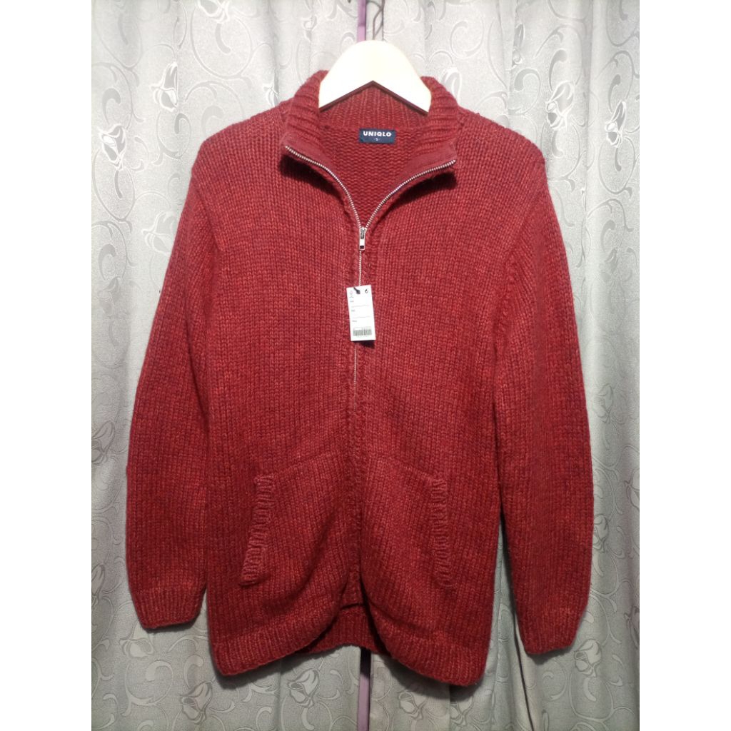 Jaket Tracktop Uniqlo Original Rajut Tebal_Size Masuk M
