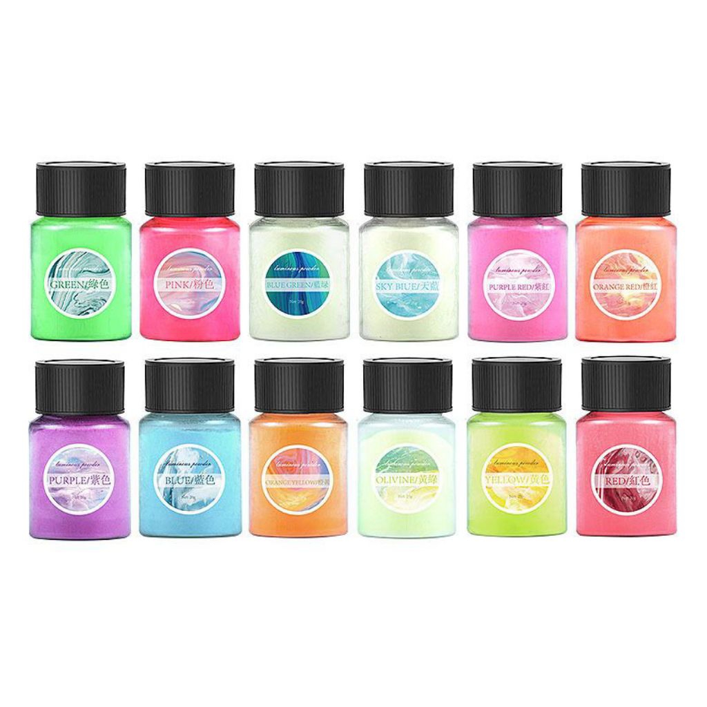 PEWARNA Import RESIN GLOW IN THE DARK 10ML/BUBUK GLOW IN THE DARK 20GR/CAT FOSFOR LIQUID PIGMENT RES