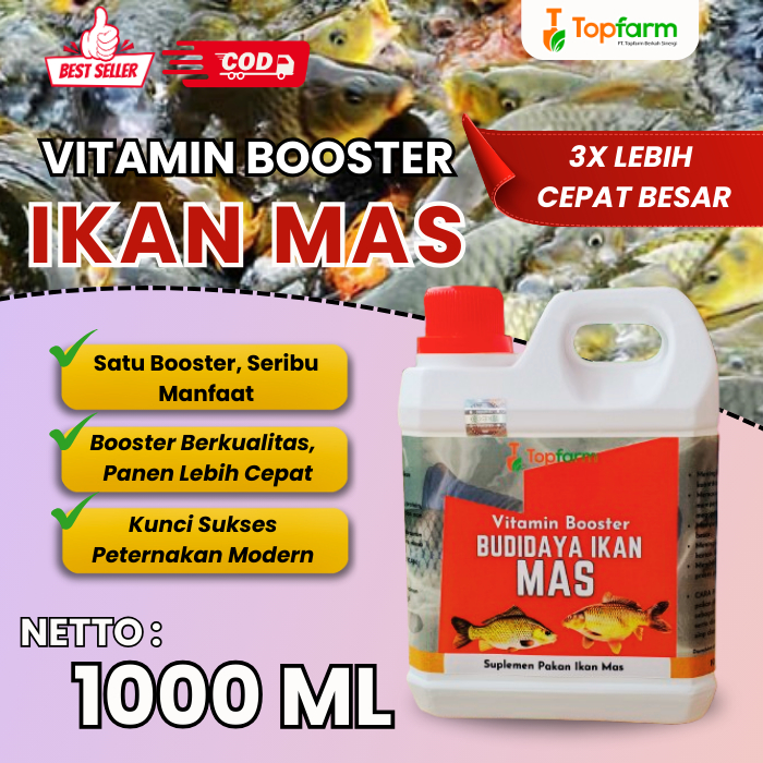 Vitamin Ikan Mas/ Vitamin Ternak Ikan Mas/ Vitamin Ikan Mas Cepat Besar/ Vitamin Pembesar Ikan Mas/ 
