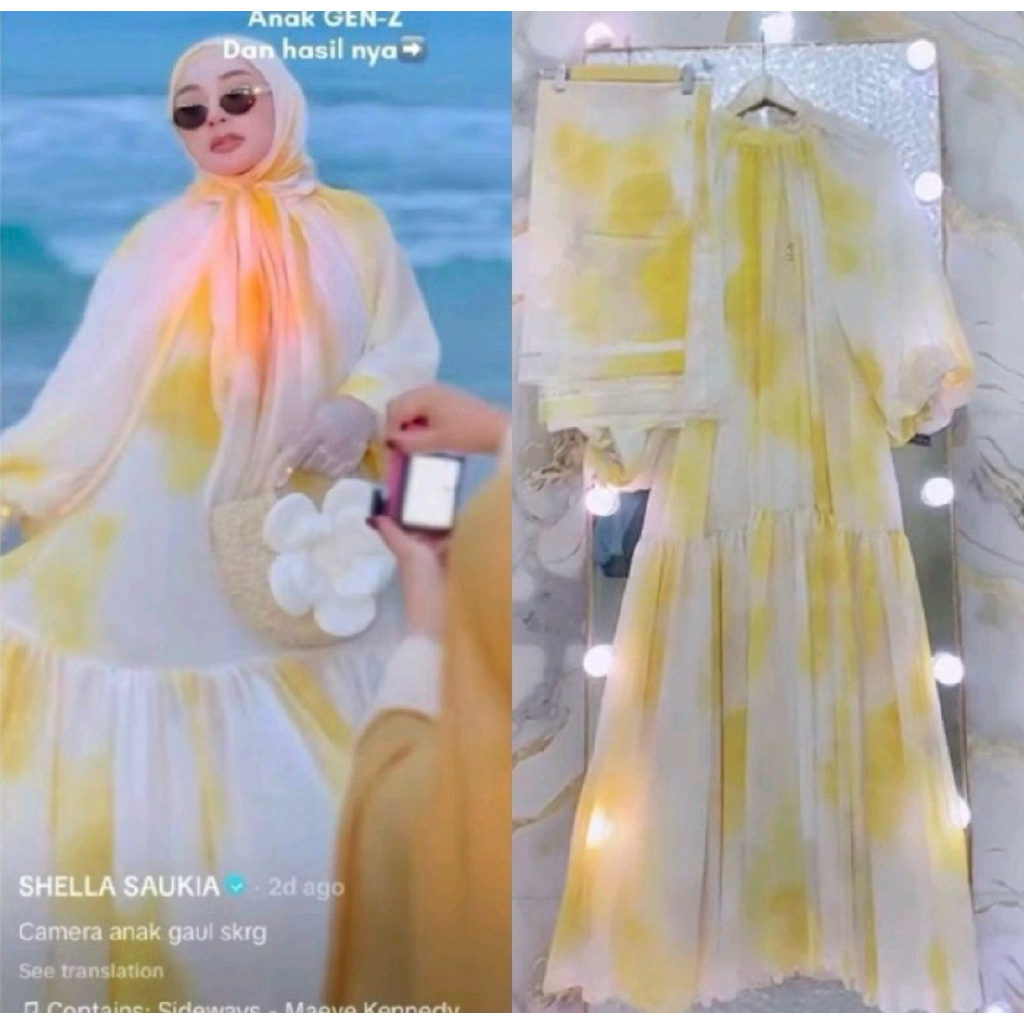 Shelasaukia Gamis JUMBO SUTRA SET HIJAB Mewah Banget Baju Sultan bangsawan