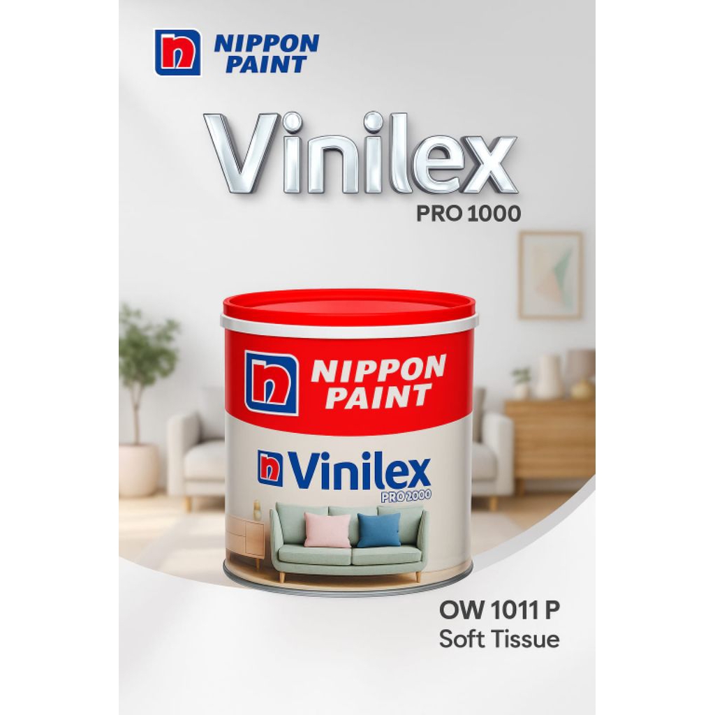 Cat Tembok Interior Nippon Paint Vinilex Pro 1000 OW 1011P Soft Tissue