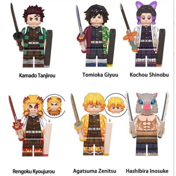 Minifigure Anime Lego Demon Slayer One Piece Roger Sanji Smoker Usopp Boa Hancock Roronoa