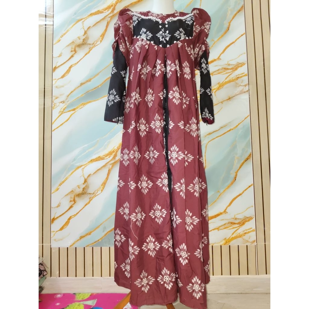 gamis katun bordir premium