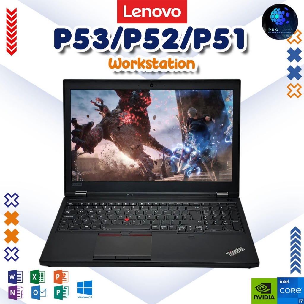 Laptop 15 Inch Lenovo Thinkpad P54 | P53 | P52 | P51 | P50 Intel I7 / I5 / XEON RAM 32GB 512GB NVIDI