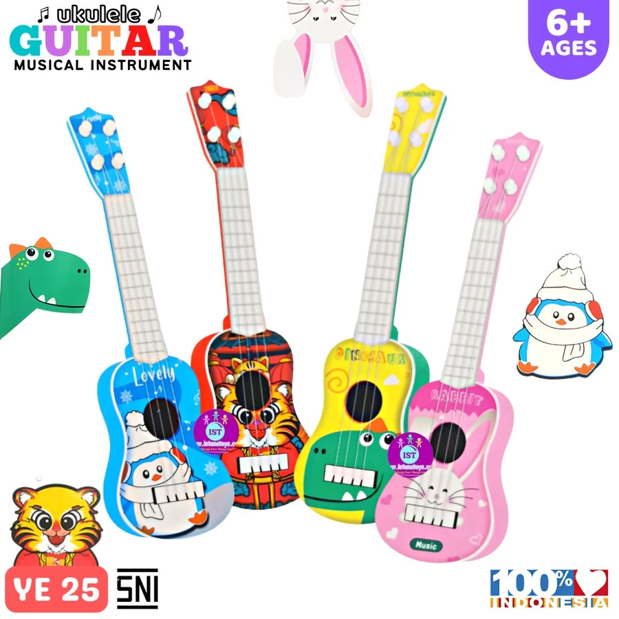 Gt Mainan Anak Ukulele Guitar Musical / Kado Anak Gitar Ye 25