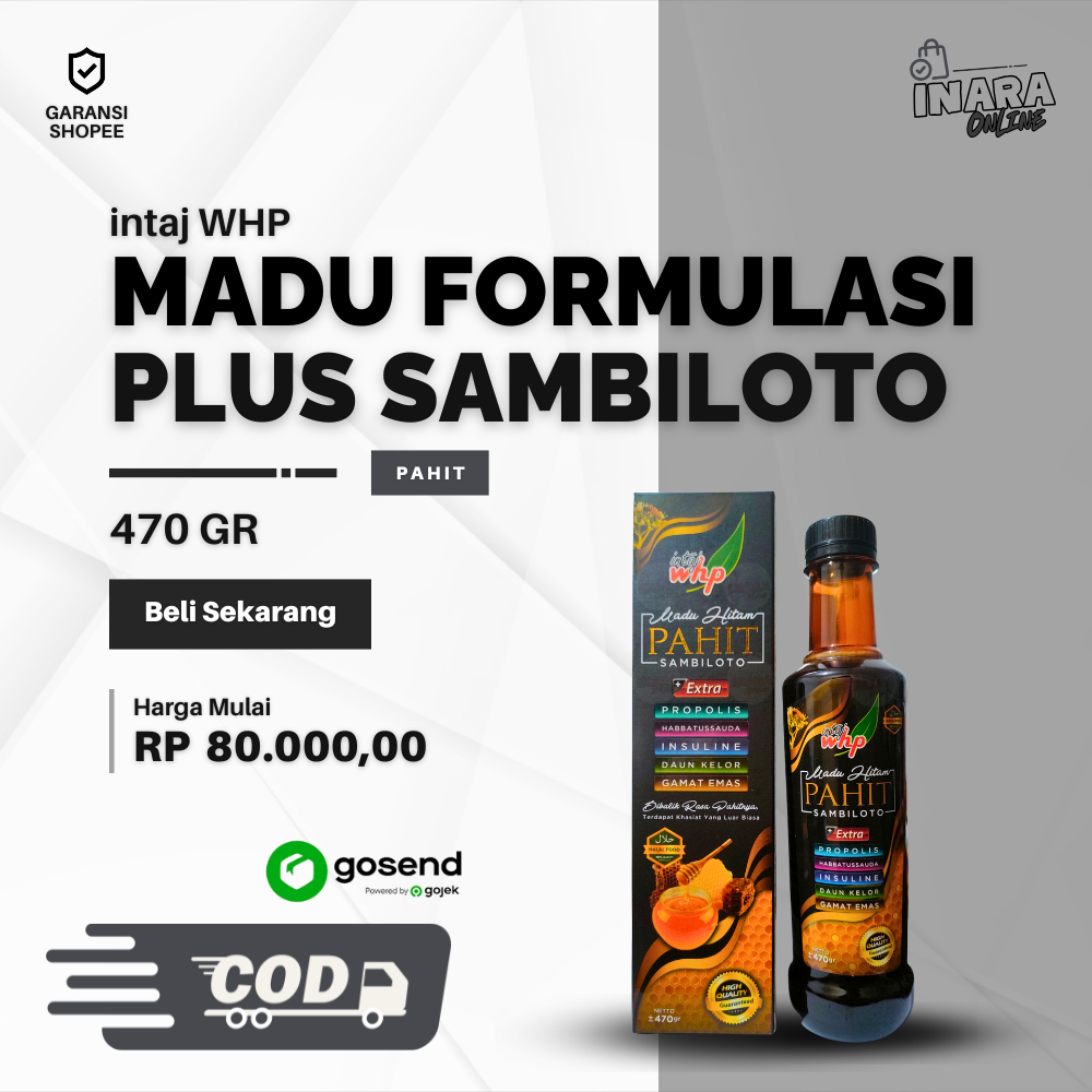 Formulasi Madu untuk Daya Tahan Tubuh 470gr - Madu Pahit Intaj WHP Sambiloto
