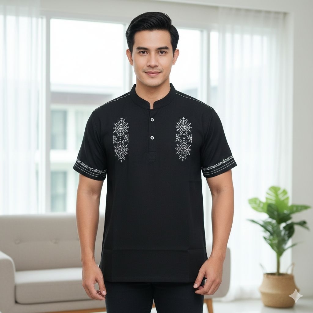 KOKO KAOS LENGAN PENDEK MOTIF BORDIR ATASAN PRIA ART 20767 D&S