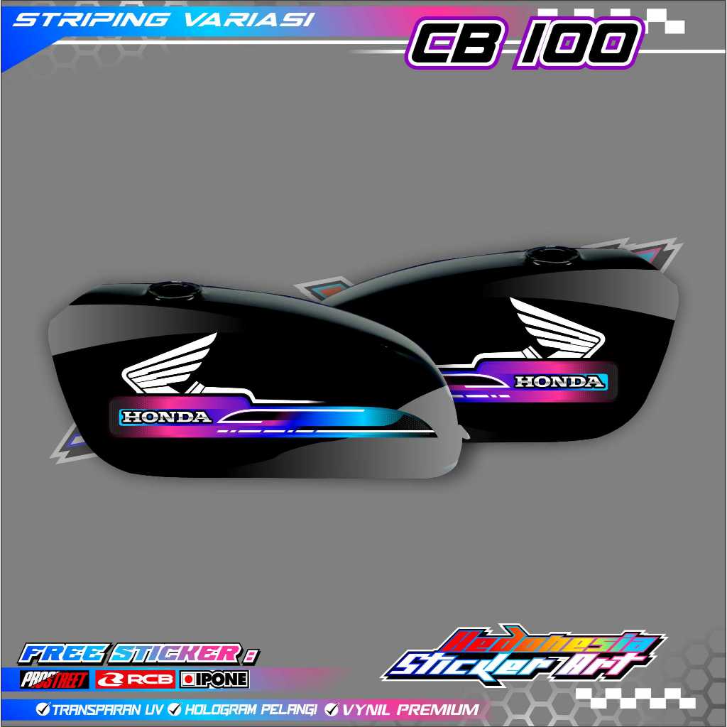 STRIPING VARIASI HONDA CB 100  / STICKER LIST VARIASI MOTOR CB 100