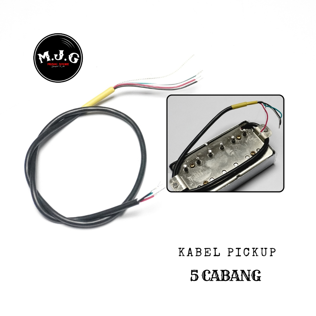 pengganti or replacement kabel pickup gitar or bass model humbucker or hotrail yang 5 cabang