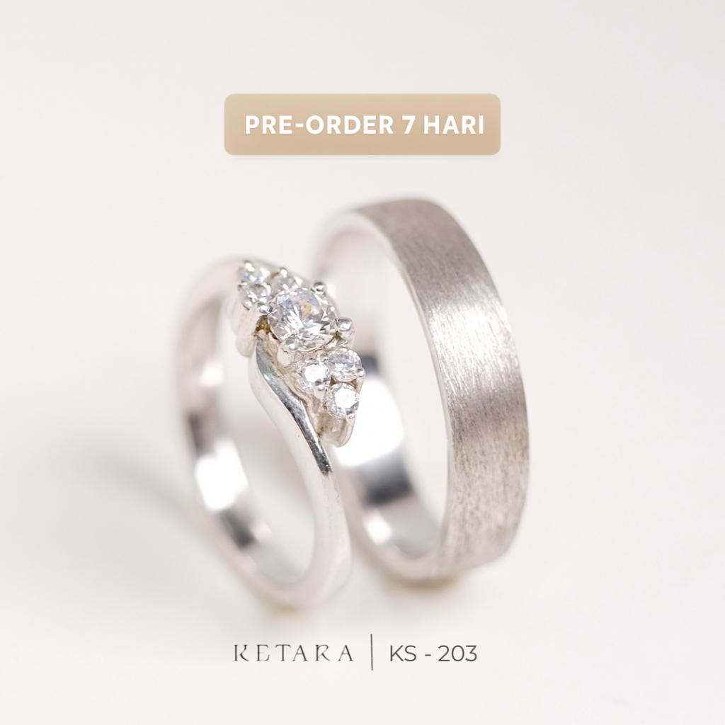 Cincin Kawin Tunangan Cincin Tunangan Cincin Couple Perak Silver Ketara Jewelry
