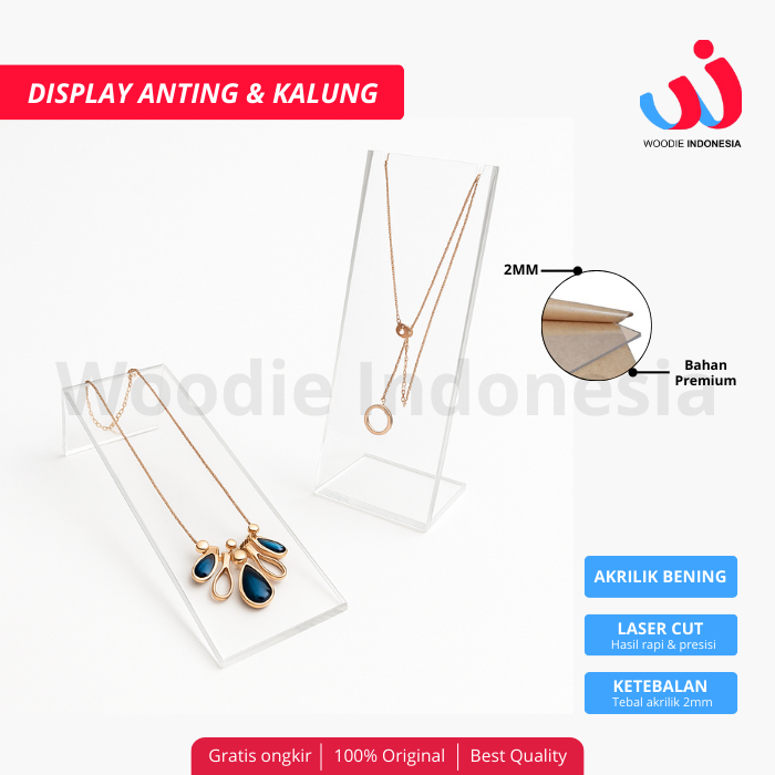 Display Akrilik Kalung Display Pajangan Kalung Stand Perhiasan Kalung Display Anting Aksesoris Wanit