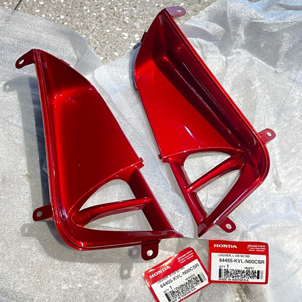 LOUVER SIRIP SAYAP DALAM TUTUP KARBURATOR KANAN KIRI SUPRA X 125 X125 BATMAN MERAH MARON METALIK ORI