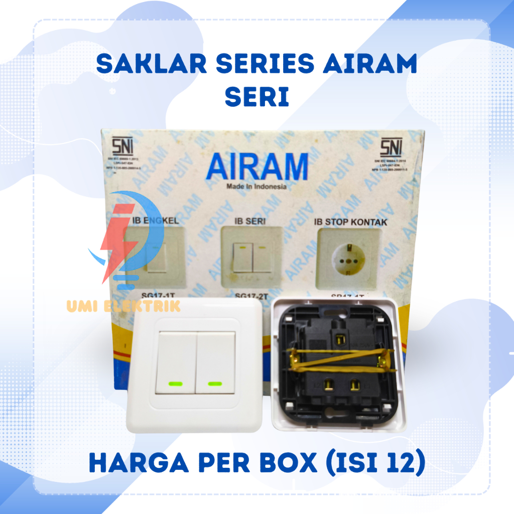 1 BOX (Isi 12) Saklar Tanam AIRAM Seri