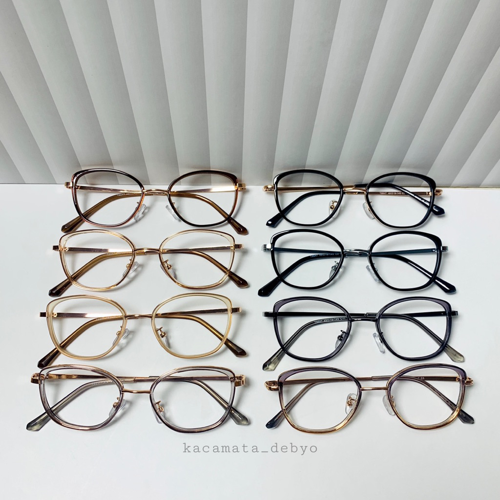 Frame T8647/Kacamata Cat Eye/Frame Cat Eye/Kacamata Cewek/Bingkai Kacamata Bagus/Kacamata Merah Pink
