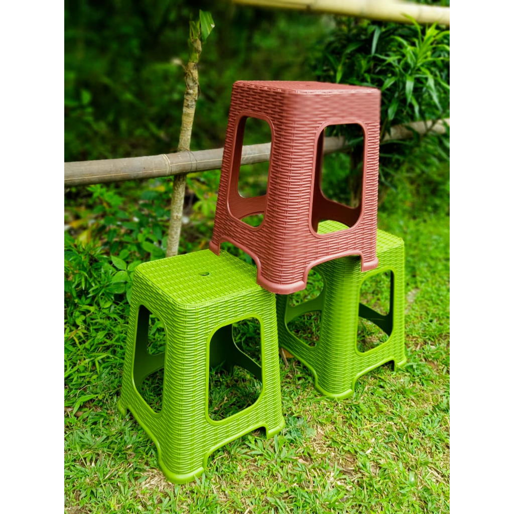 Kursi Plastik Rotan Motif Anyam RPM / Bangku Taman Kursi Bakso Baso / Bangku Pecel lele/ Kursi Angkr