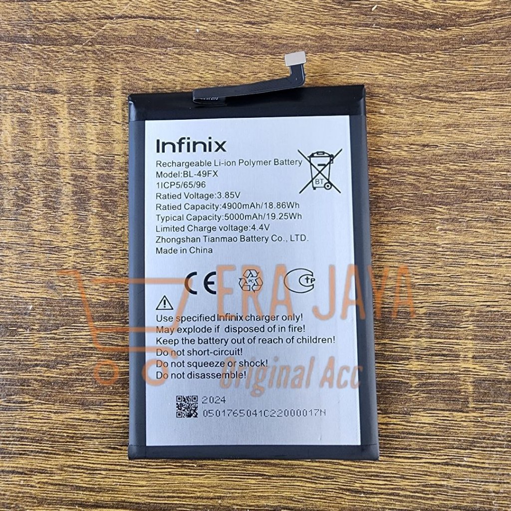 Baterai INFINIX BL-49FX For Infinix Smart 6 X6511B, X6511, X6511E Batre Battery Tanam BL49FX