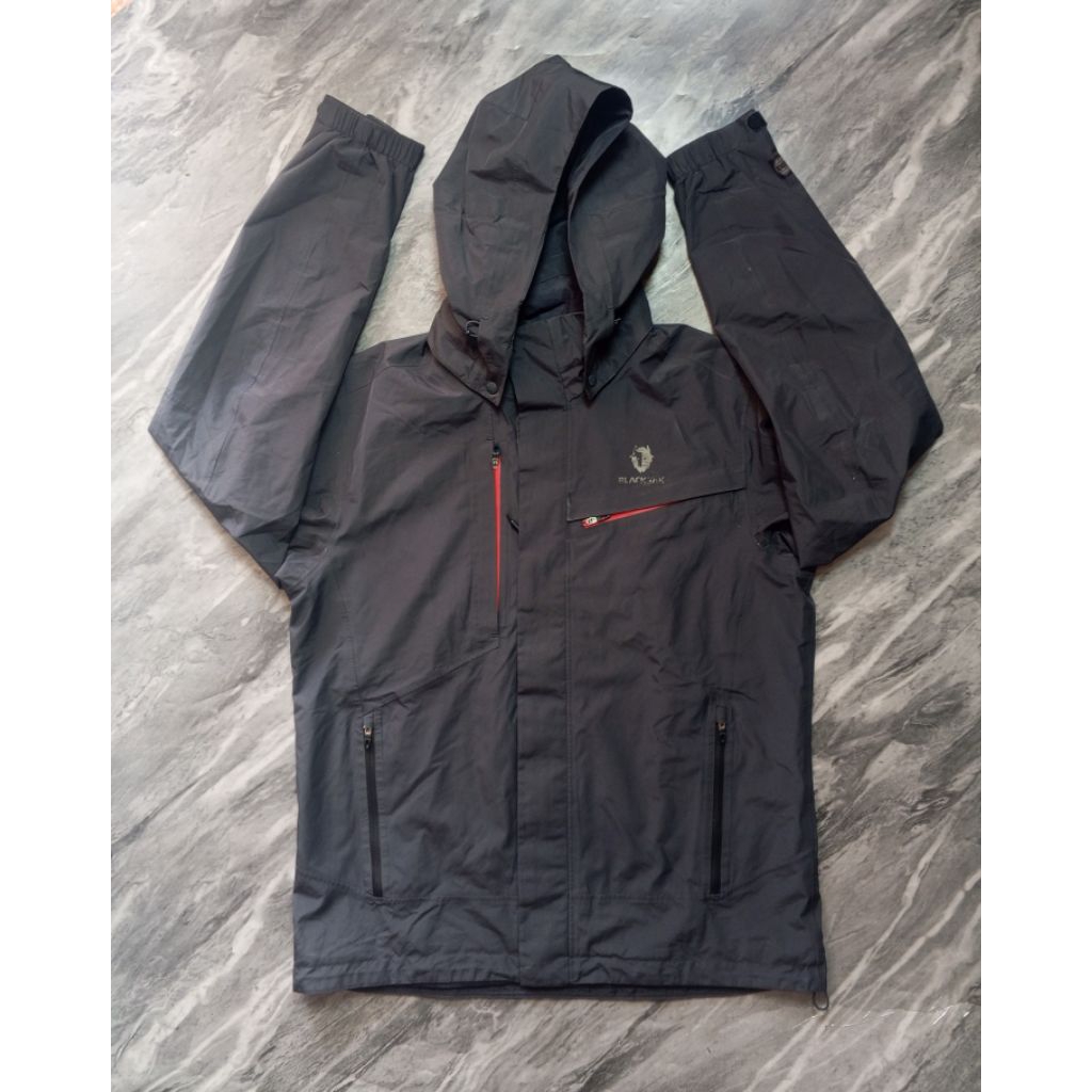 ‎Jaket Black yak hoodie Outdoor Windbreaker hiking unisex hitam branded