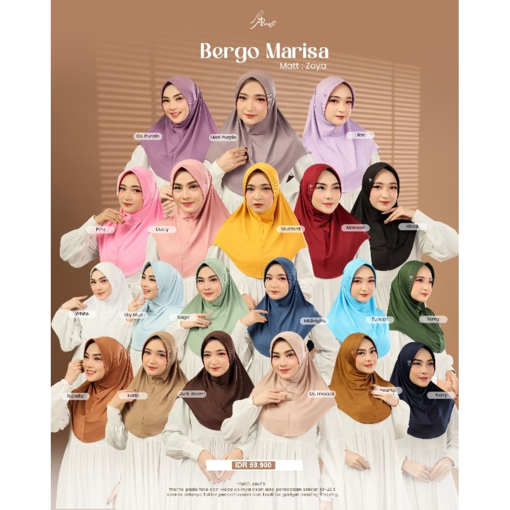 BERGO MARISA Terbaru  ( hijab Olga dan sport ) by Arrafi ori