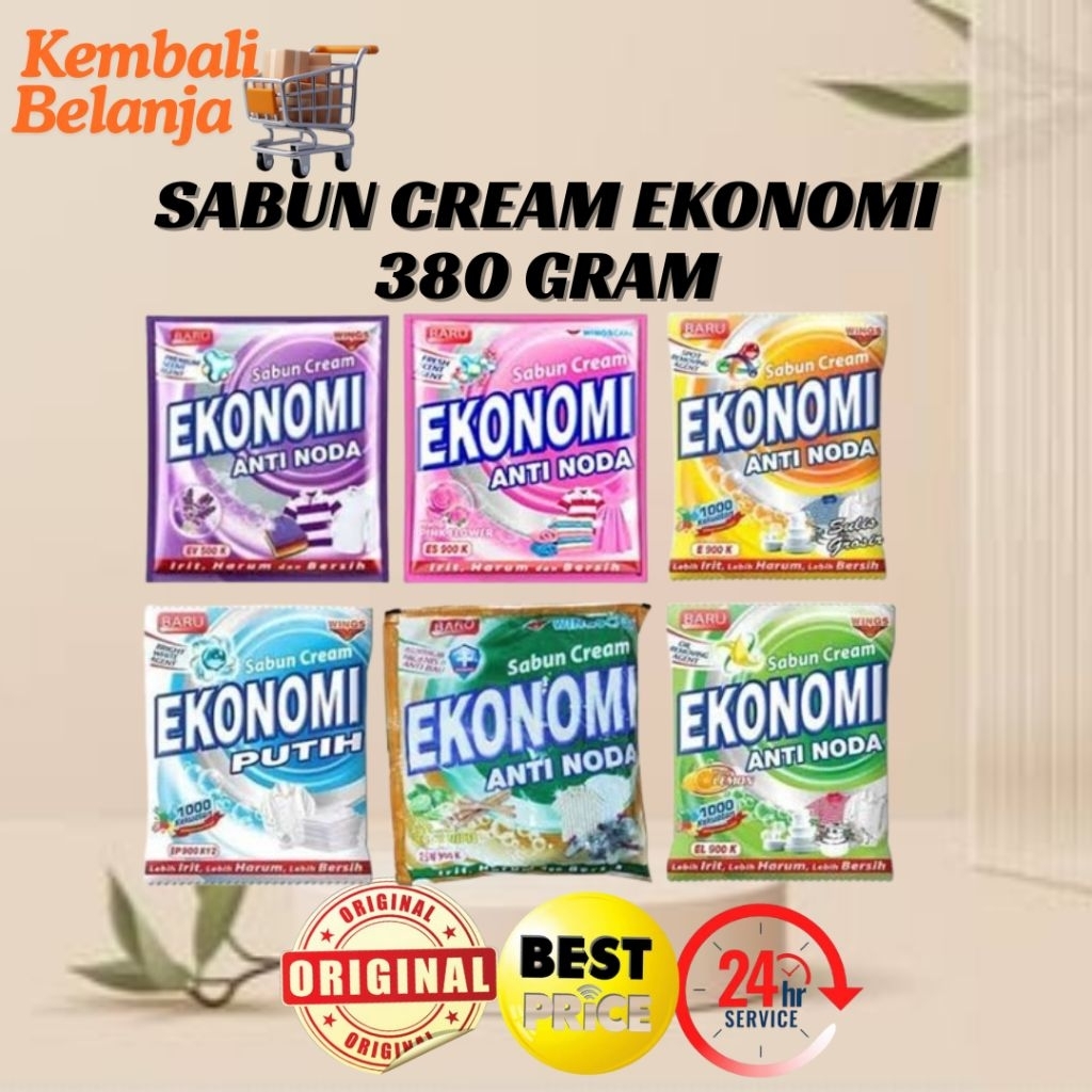 Sabun Cream Ekonomi Anti Noda 380 Gram/ Ekonomi Detergen Cream/ Deterjen Cream Ekonomi/ Sabun Ekonom