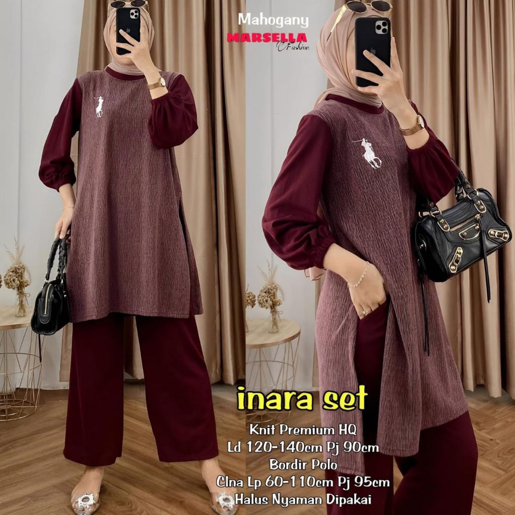 Meira set ori marsella / opra set / setelan wanita bahan knit