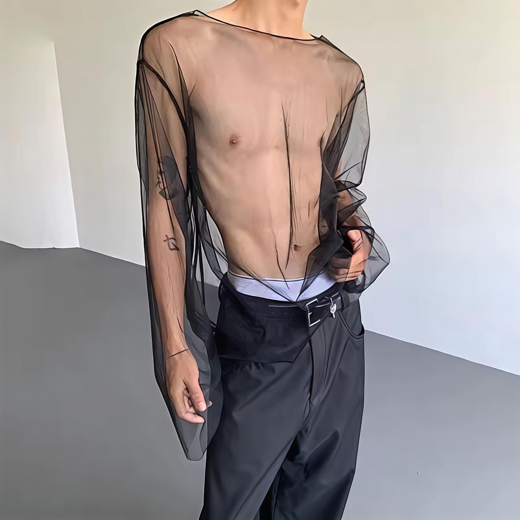 Kaos Jaring Pria lengan panjang