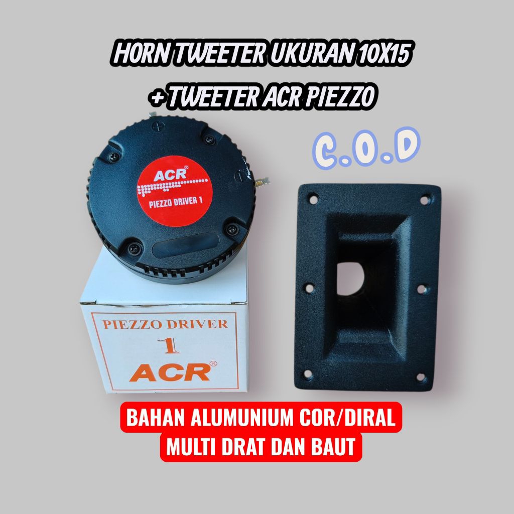 Horn tweeter ukuran 10x15 satu set driver acr piezzo bahan alumunium cor diral