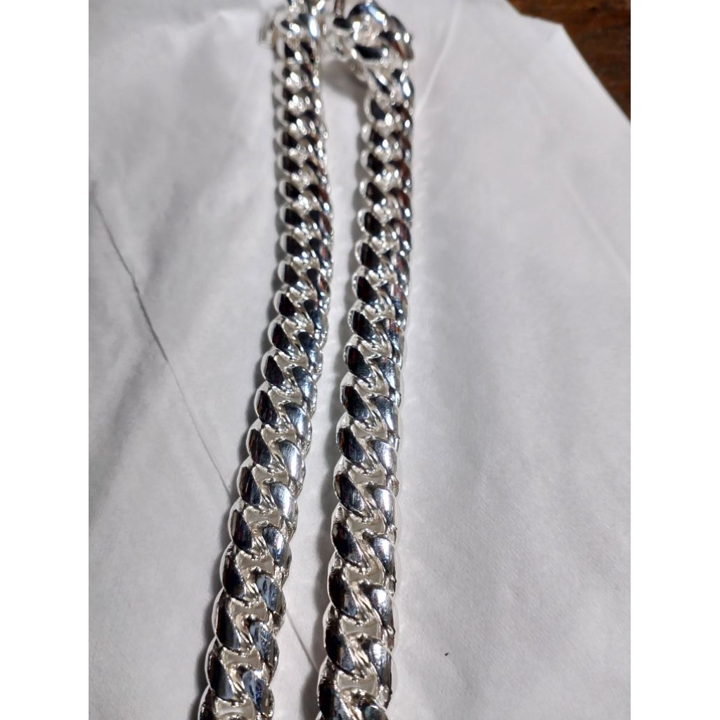 Gelang perak sisik naga lebar 10mm perak asli murni