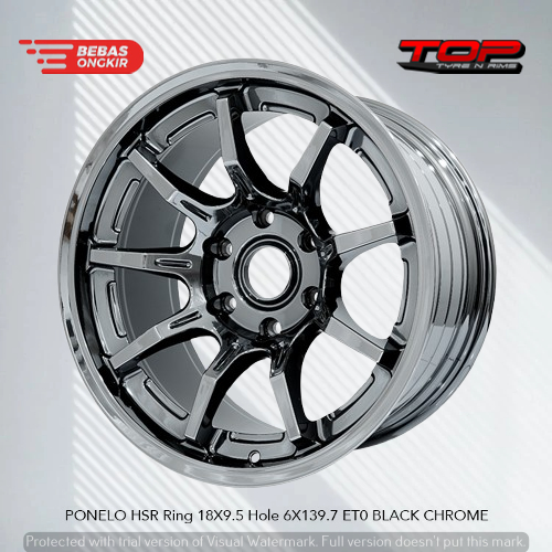 velg racing ponelo hsr black chrome r18 mobil pajero fortuner hilux double cabin ring 18 termurah