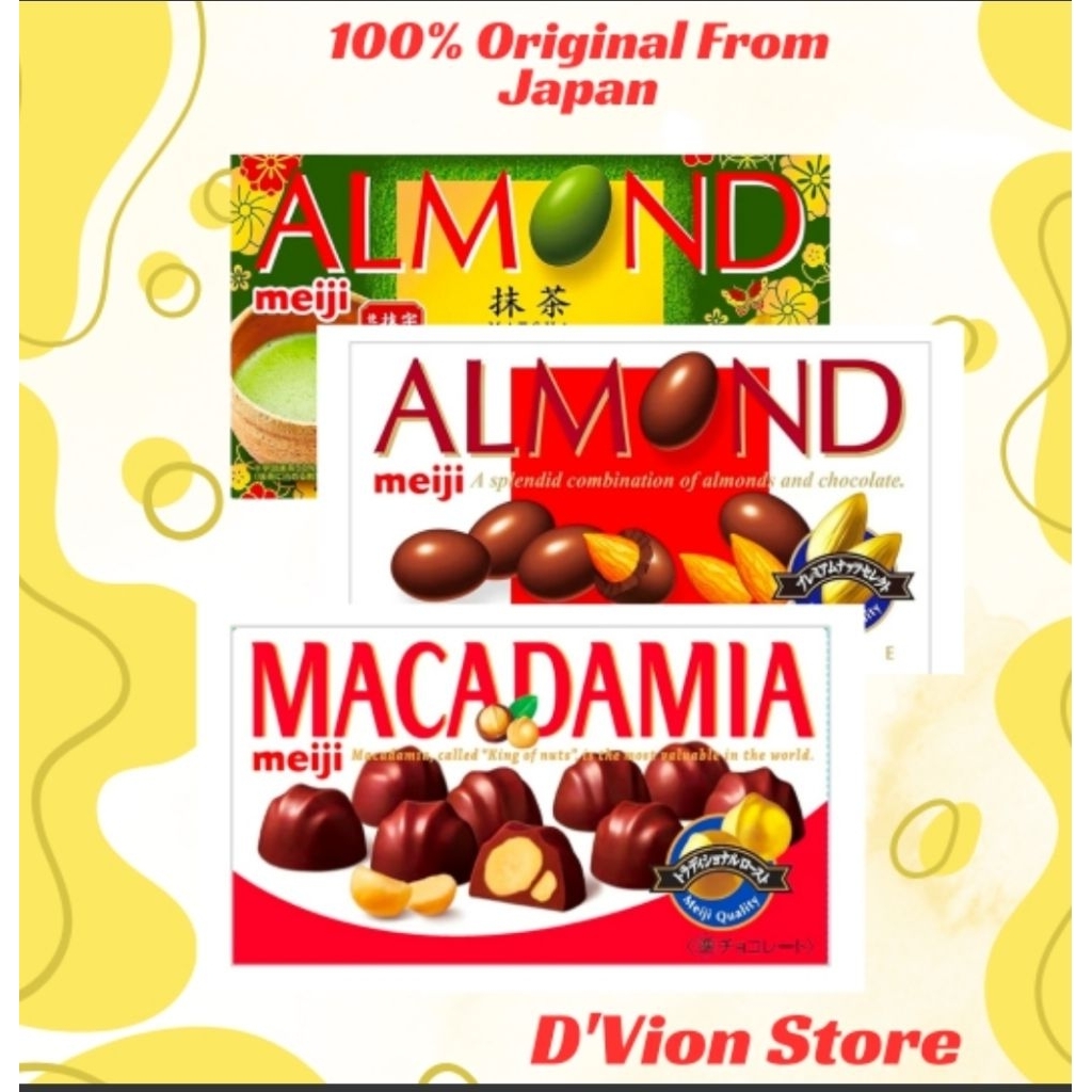 Meiji Coklat Almond Original & Matcha Jepang