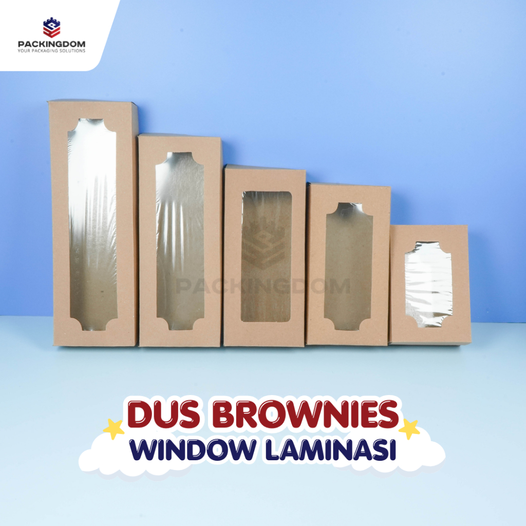 ( GROSIR 100 PCS ) Box Brownies Laminasi / Dus Brownies Kraft / Dus Kue / Kemasan Brownies / Dus Bro