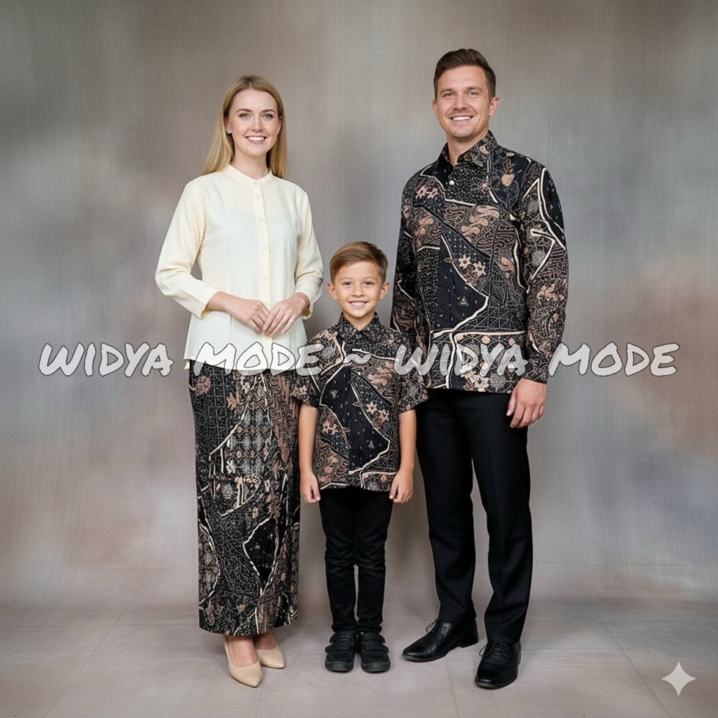 AS MOCCA - Batik Couple Ayah Dan Anak Laki-Laki Batik Mewah Seragam Kondangan Keluarga Modern Batik 
