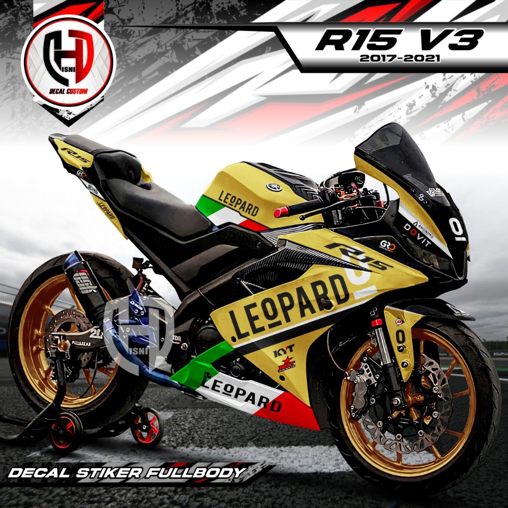 Stiker Fullbody R15 V3 Motif Leopard - Decal Stiker R15 V3 Racing