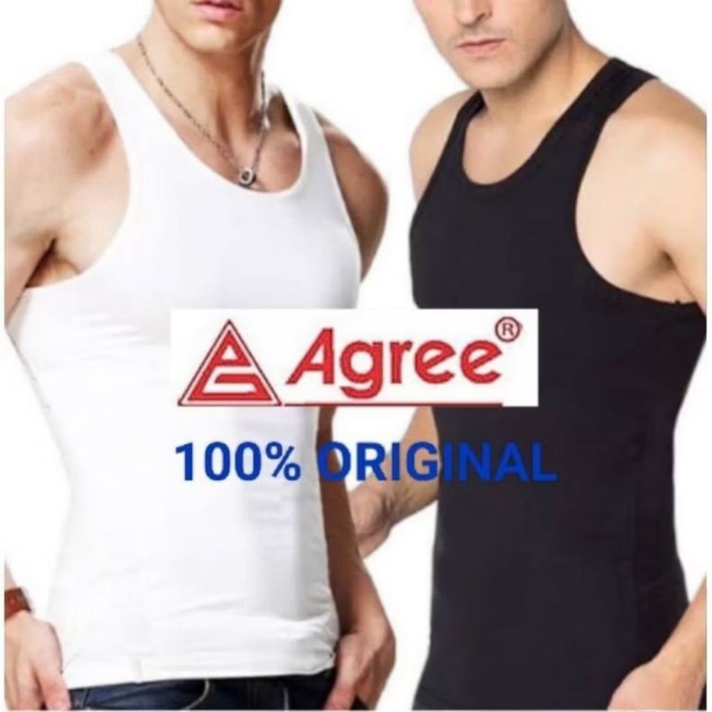 [ 3pcs ] Singlet Pria Agree Art.004 | Singlet Pria Agree Original | Kaos Dalam Agree Dewasa 3 warna