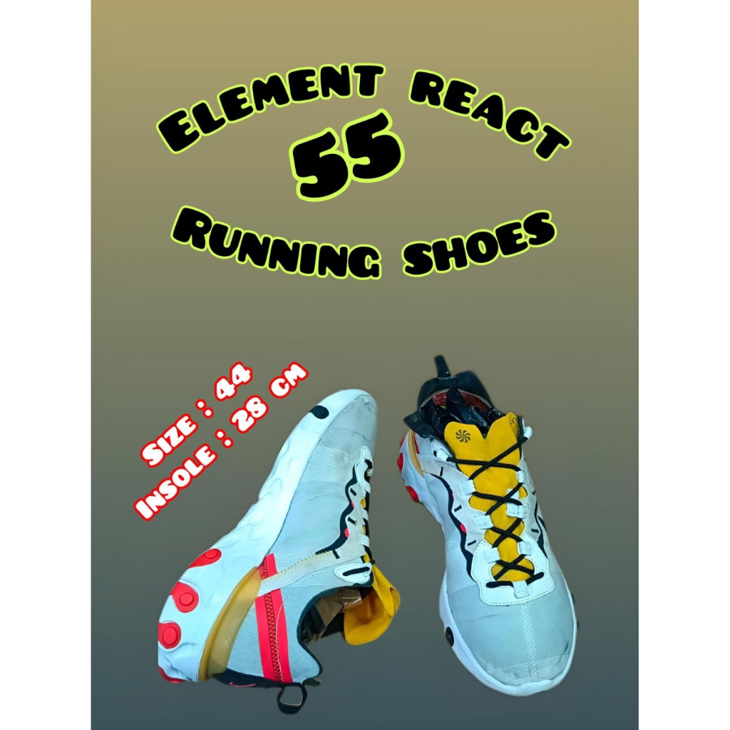 sepatu second/prelovedd basket/olahraga lari/sneakers pria dan wanita "ELEMENT REACT 55 RUNNING SHOE