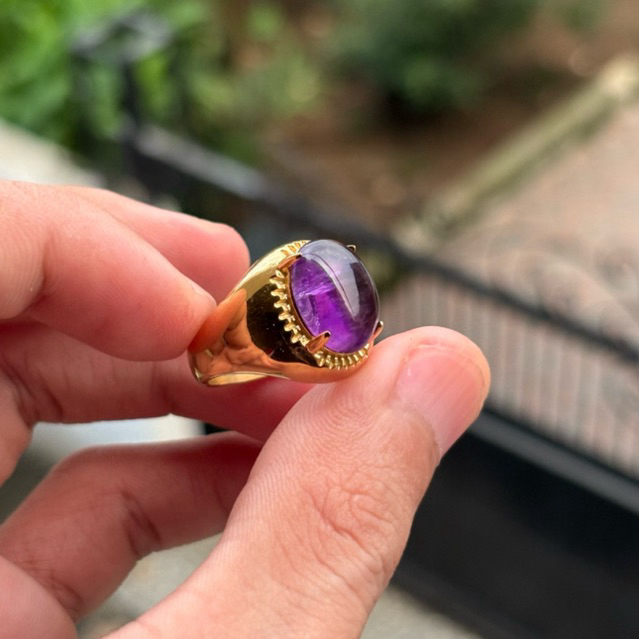 cincin Batu kecubung serat kapas keren
