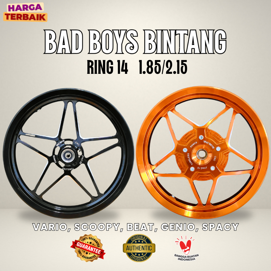 VELG BAD BOYS BINTANG VARIO SCOOPY BEAT MERK POWER RING 14