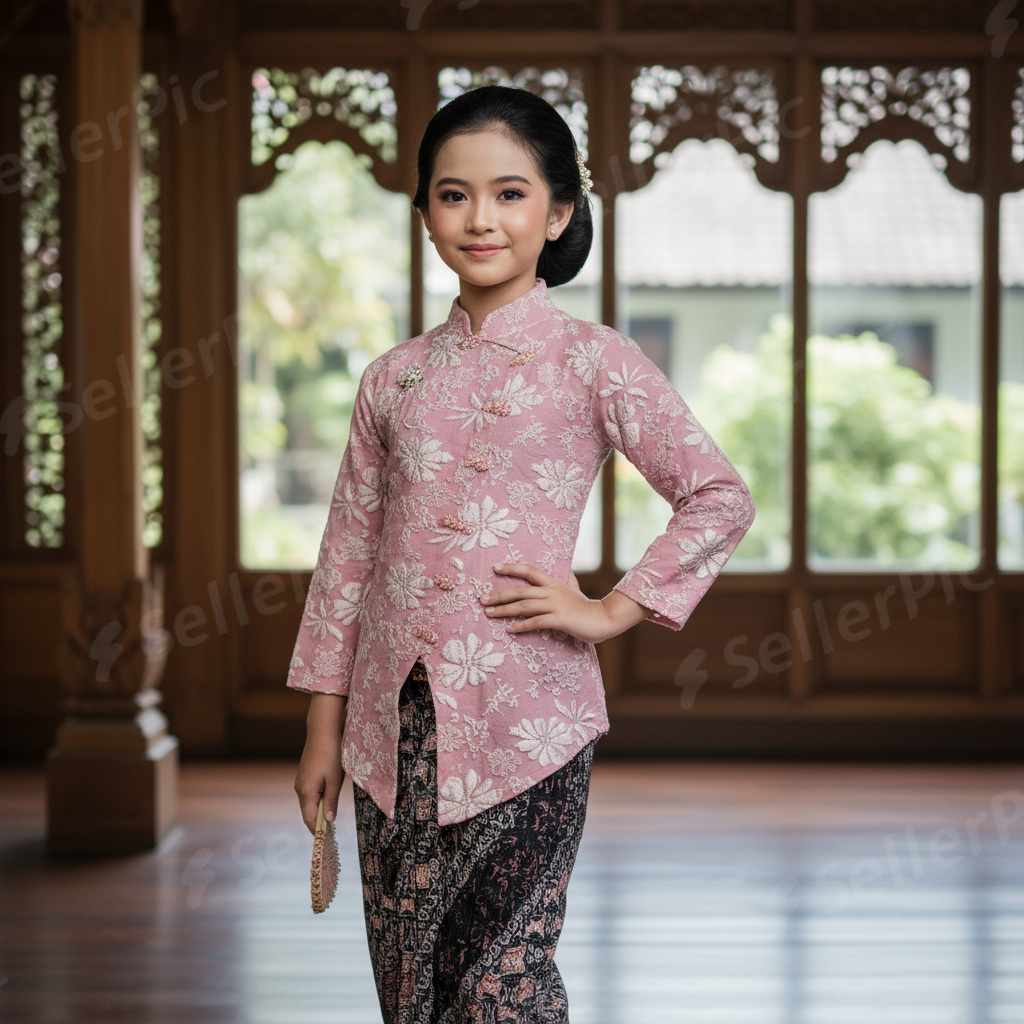 Setelan Kebaya Anak Janggan Jaquard // KEbaya Wisuda Anak // KEbaya Sekolah // Kebaya