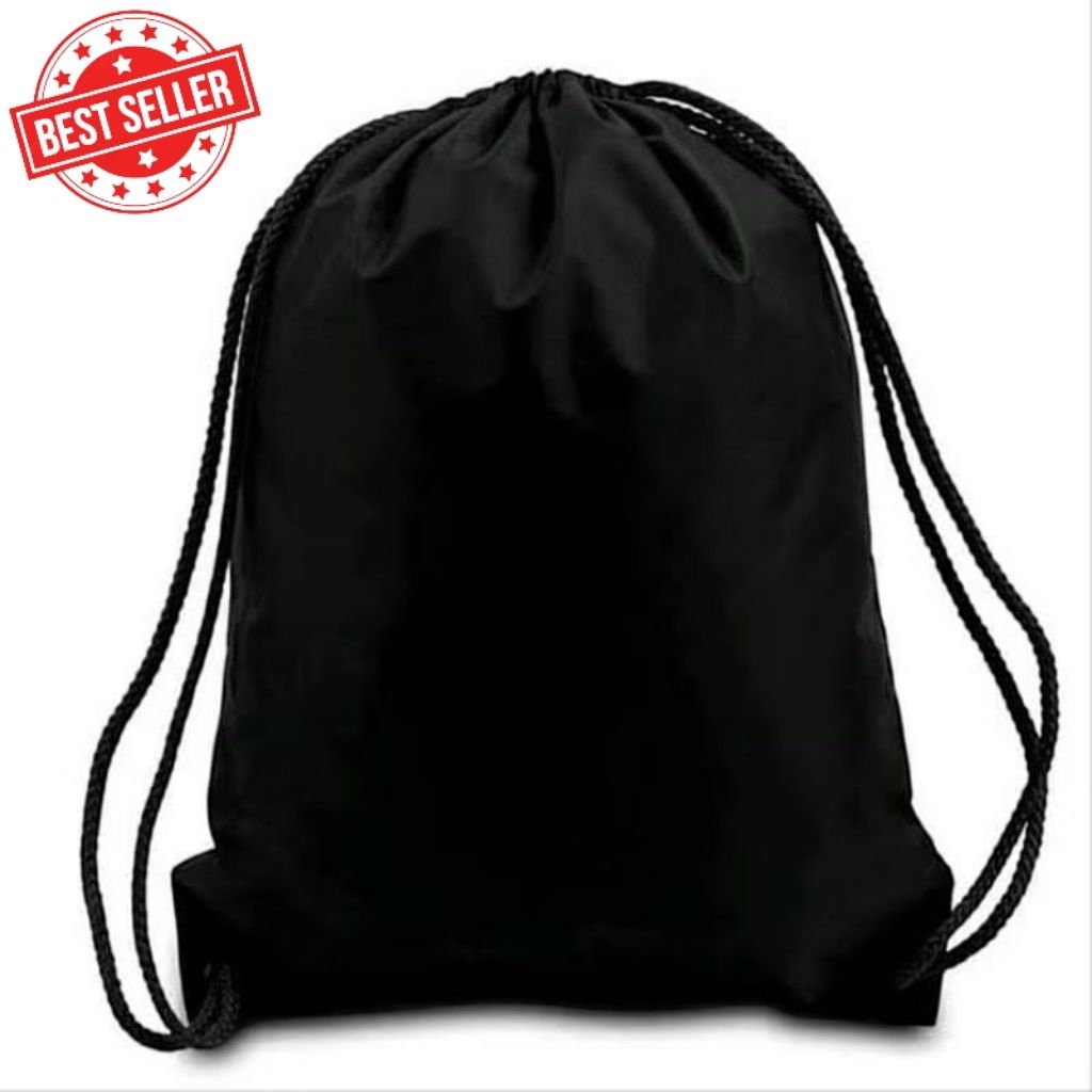 COD tas serut pria wanita model hitam polos