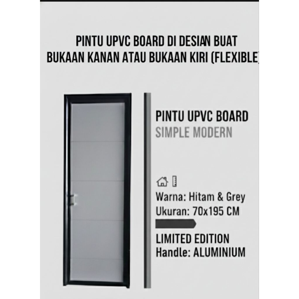 1 SET Pintu UPVC BOARD kamar mandi minimalis