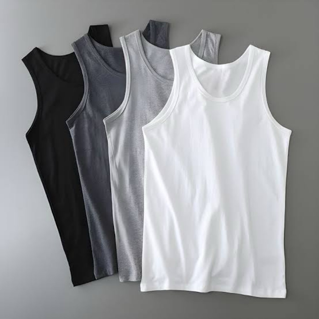 Promo 3 pcs Singlet pria/kaos kutang import premium | dalaman pria remaja dan dewasa ukuran M L XL X